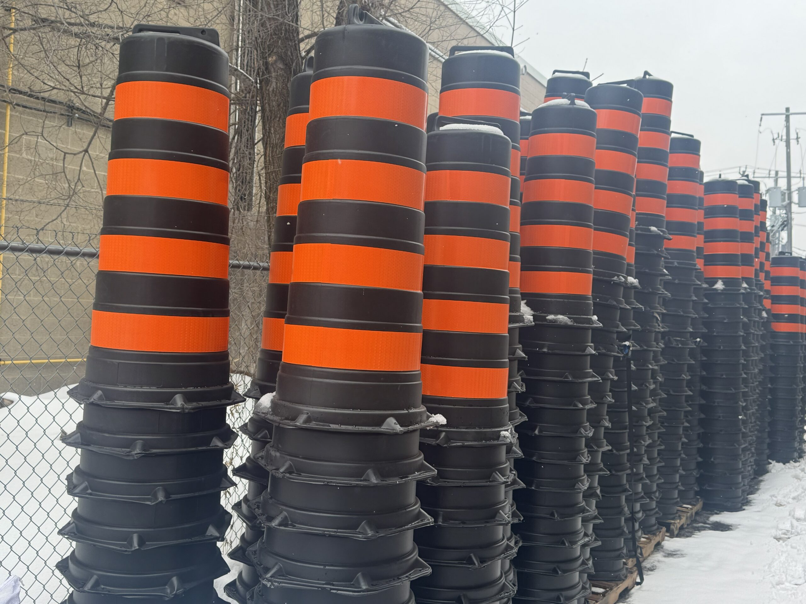 Traffic-control drums for work zones