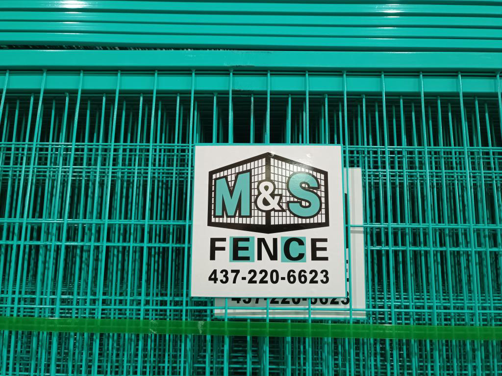 Painted temporary fence panels