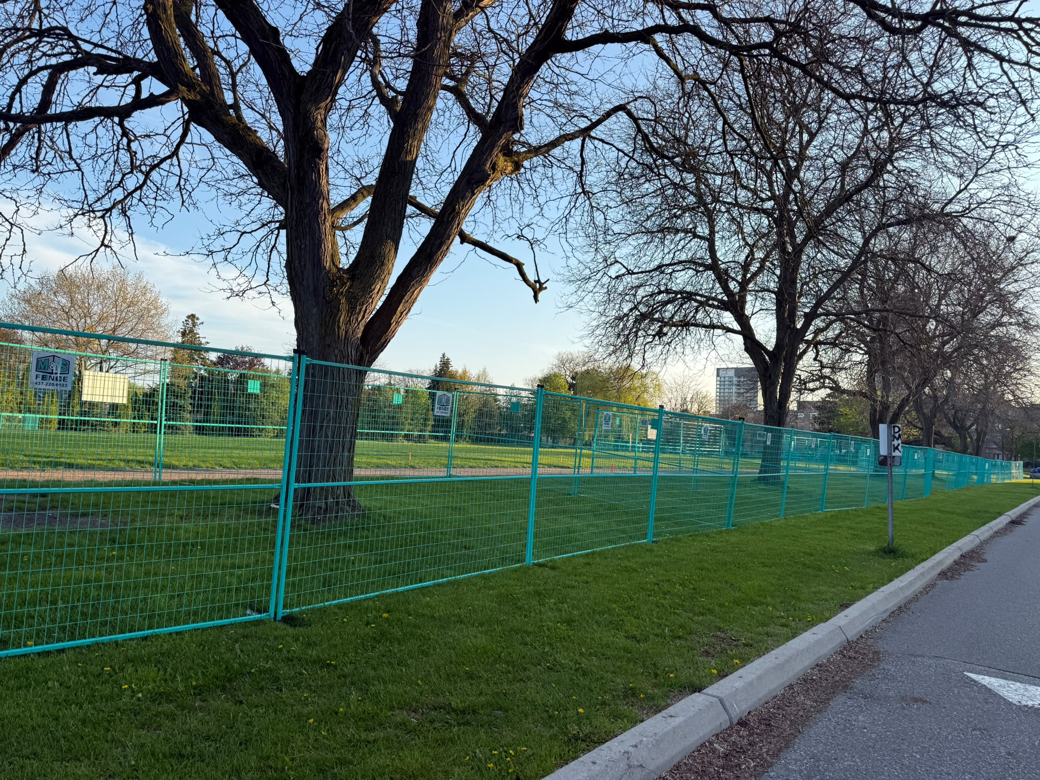 M&S Fence temporary fencing installed at Don Mills CI