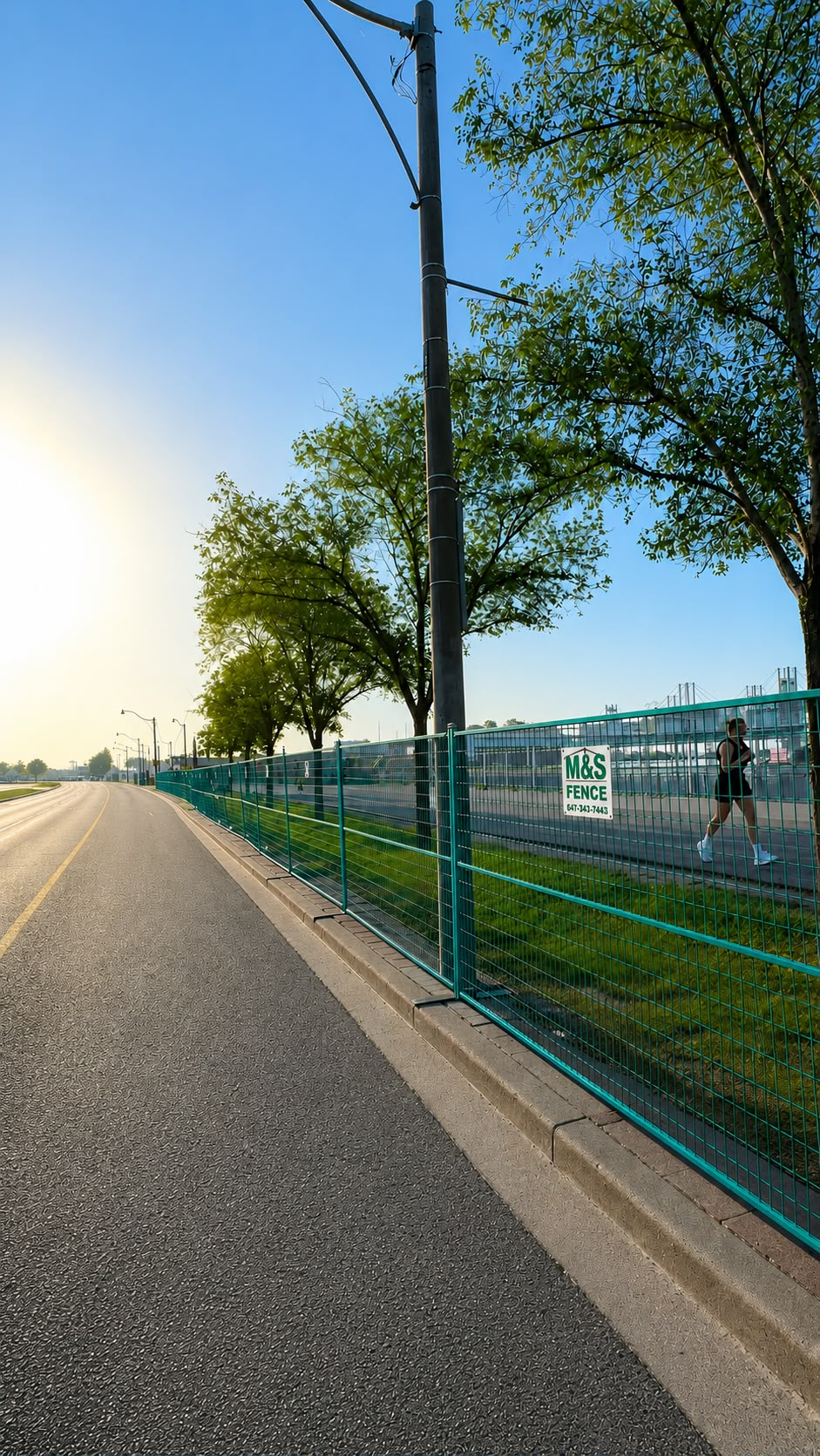 M&S Fence branded temporary fencing installed along the Lakeshore Corridor