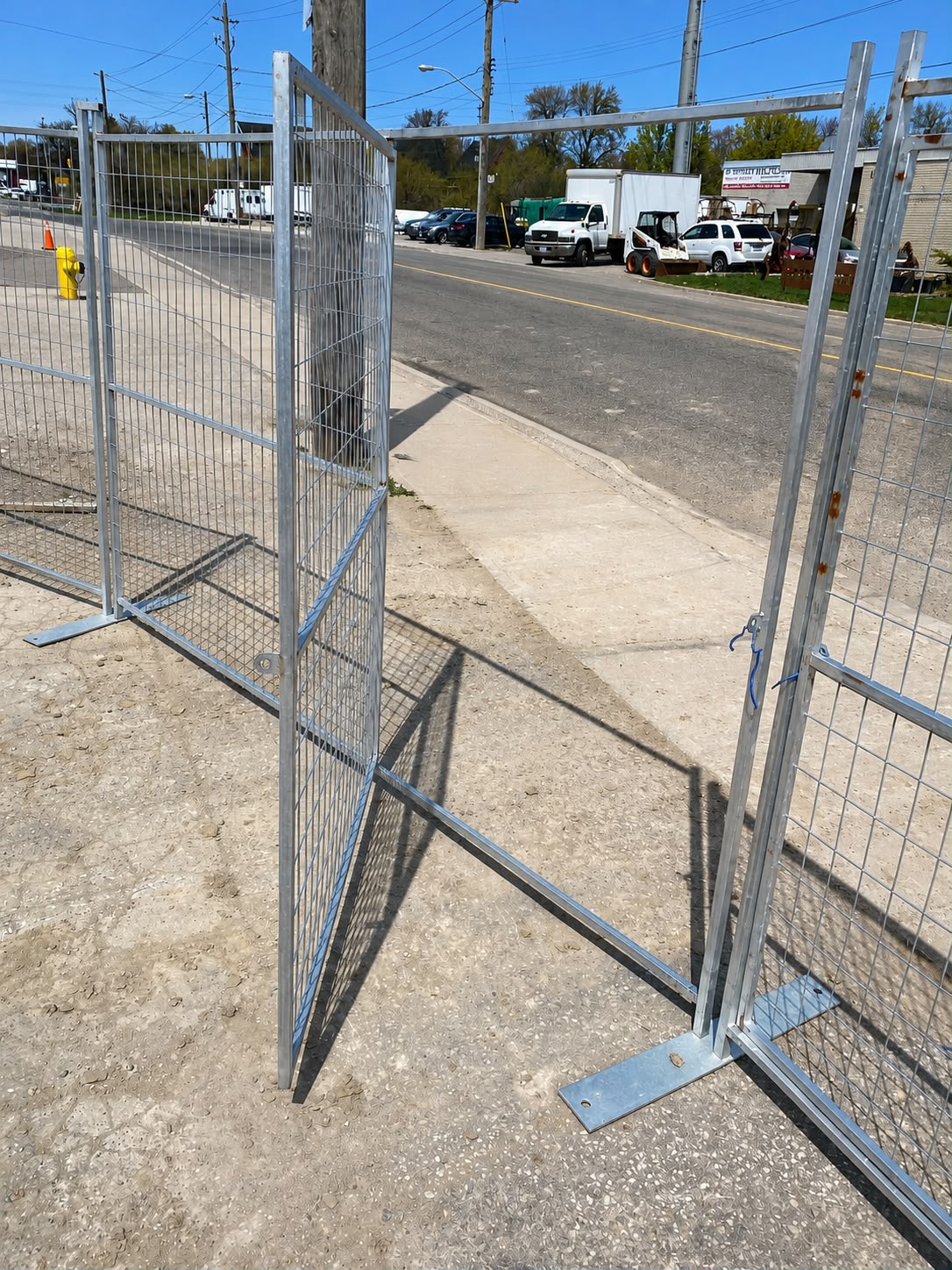 Temporary fence panel with pedestrian access gate